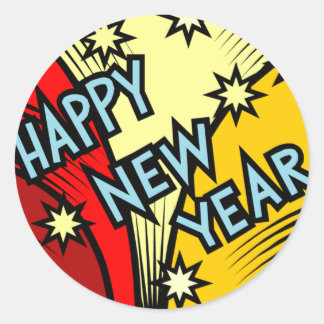 Een nieuw jaar beginnen ronde sticker