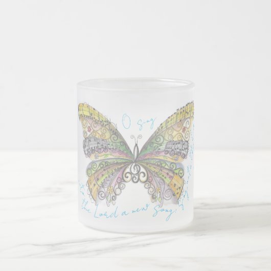 Een nieuw lied matglas koffiemok (Center)