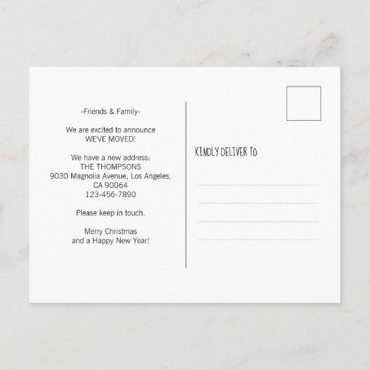 Een nieuw startpunt voor Feestdagen Red Photo Movi Aankondigingskaart (Achterkant)