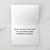 ** EEN "NIEUW THUIS" GEFELICITEERD** KAART (Binnen)