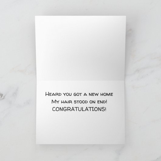 ** EEN "NIEUW THUIS" GEFELICITEERD** KAART (Binnen)