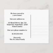 "Een nieuw thuis!"; leuk, kleurrijk sterrenpatroon Aankondigingskaart (Achterkant)