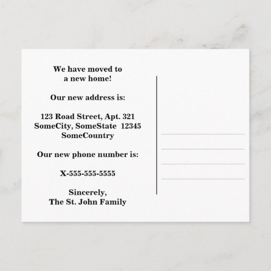 "Een nieuw thuis!"; leuk, kleurrijk sterrenpatroon Aankondigingskaart (Achterkant)