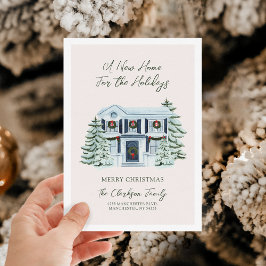 Een Nieuw Thuis Voor de Feestdagen Verhuis Wenskaa Feestdagenkaart