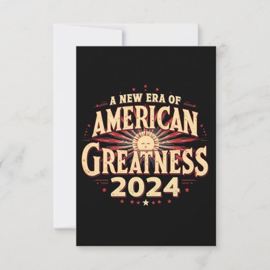 Een nieuw tijdperk van Amerikaanse grootheid 2024 Bedankkaart (Voorkant)