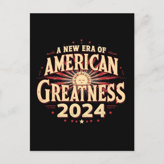 Een nieuw tijdperk van Amerikaanse grootheid 2024  Briefkaart (Voorkant)