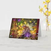 Een nieuw vriendschap Fantasy Fairy Kaart (Gele Bloem)