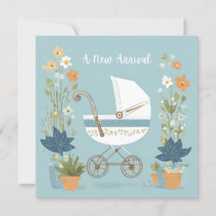 Een nieuwe aanwinst Baby Jongen Meisje Wandelwagen Kaart