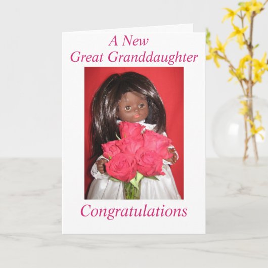 Een nieuwe achterkleindochter kaart (Gele Bloem)