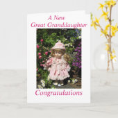 Een nieuwe achterkleindochter kaart (Gele Bloem)