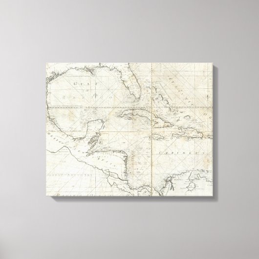 Een nieuwe algemene kaart van de West Indies Canvas Afdruk (Voorkant)