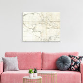 Een nieuwe algemene kaart van de West Indies Canvas Afdruk (Insitu (Woonkamer))