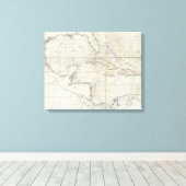 Een nieuwe algemene kaart van de West Indies Canvas Afdruk (Insitu (Houten vloer))