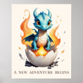 Een Nieuwe Avontuur Begint Baby Draak Poster (Voorkant)