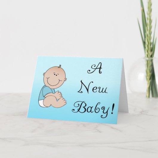 Een nieuwe baby - jongen aankondiging (Voorkant)