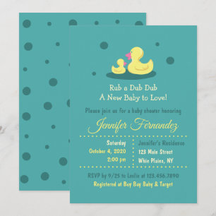 Een nieuwe baby naar Love Duck Baby shower Invitat Kaart