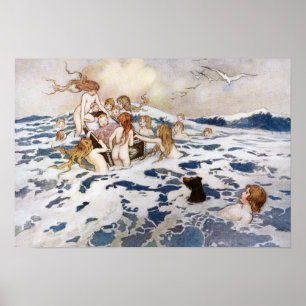 Een nieuwe Baby water van Warwick Goble Poster