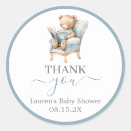 Een nieuwe Chapter Baby shower Boy Round Sticker