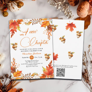 Een nieuwe Chapter Boho Floral QR Code Bruidsfeest Kaart