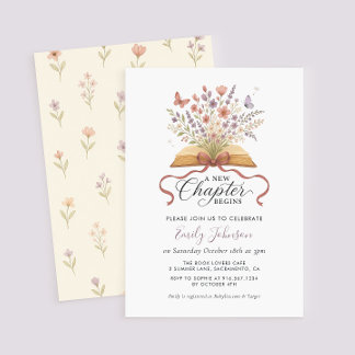 Een nieuwe Chapter Wildflower Baby shower Invitati Kaart