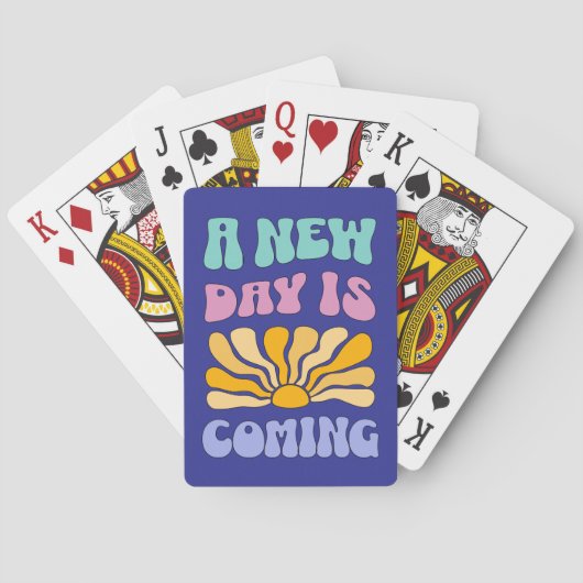 Een nieuwe dag komt eraan pokerkaarten (Achterkant)