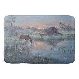 Een Nieuwe Dag - Paard schilderij Badmat