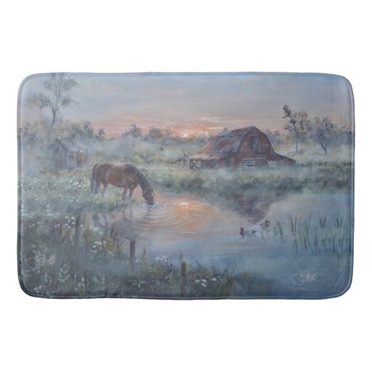 Een Nieuwe Dag - Paard schilderij Badmat (Voorkant)