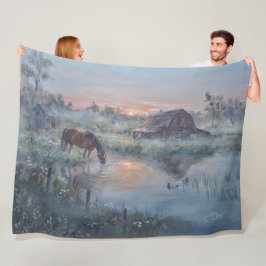 Een Nieuwe Dag -* Paard schilderij Fleece Deken