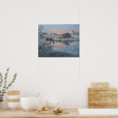 Een nieuwe dag - Paard schilderij Poster (Keuken)