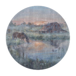 Een Nieuwe Dag -* Paard schilderij Snijplank