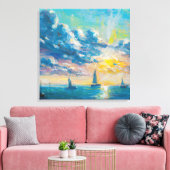 Een nieuwe dag uitrusten en een nieuwe dag vormen canvas afdruk (Insitu (Woonkamer))