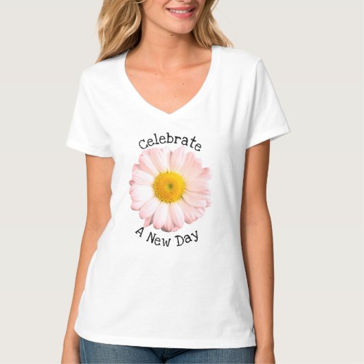 Een nieuwe dag vieren, Boho Daisy T-shirt (Voorkant)
