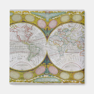 Een nieuwe en correcte kaart van de wereld, 1770-1 magneet
