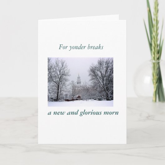 Een nieuwe en Glorierijke Morn Feestdagen Kaart (Voorkant)