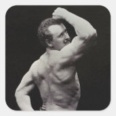 Een nieuwe functie van StrongMen Eugen Sandow Body Vierkante Sticker (Voorkant)