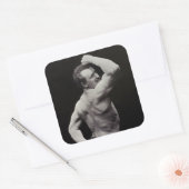 Een nieuwe functie van StrongMen Eugen Sandow Body Vierkante Sticker (Envelop)