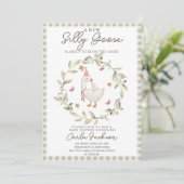 Een nieuwe Gekke Goose Baby shower Party Uitnodigi Kaart (Staand voorkant)