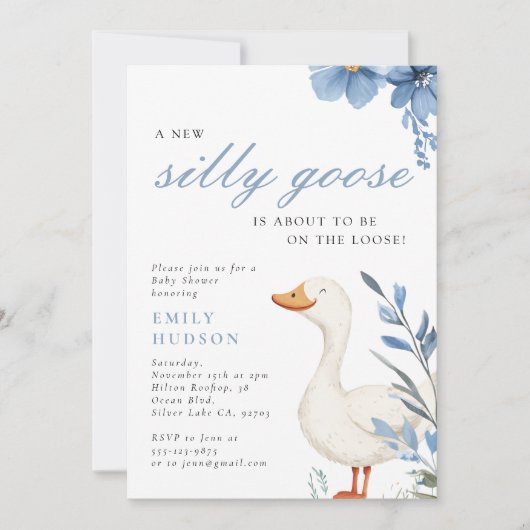 Een nieuwe Gekke Goose Boy Baby shower Kaart (Voorkant)