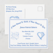 Een nieuwe hand om de geboorteaankondiging vast te aankondigingskaart (Voorkant / Achterkant)