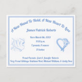 Een nieuwe hand om de geboorteaankondiging vast te aankondigingskaart (Voorkant)