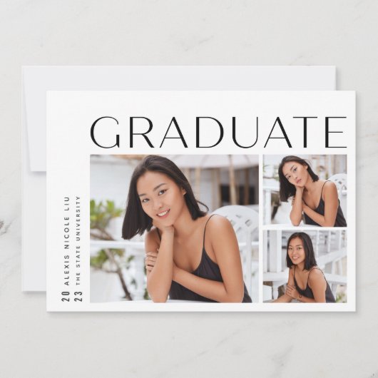 Een nieuwe hoek | Drie Afstuderen voor fotocollage Aankondiging (Voorkant)