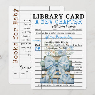 Een Nieuwe Hoofdstuk Baby Borrel JONGEN Uitnodigin Kaart