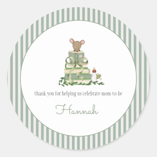 Een Nieuwe Hoofdstuk Baby Shower Ronde Sticker (Voorkant)