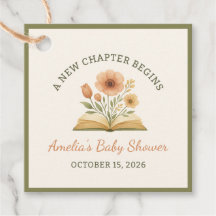 Een Nieuwe Hoofdstuk Baby Shower Vintage Boek Bloe