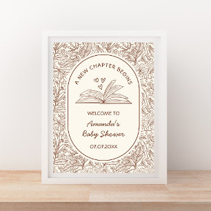 Een Nieuwe Hoofdstuk Begint Boek Baby Shower Welko Poster