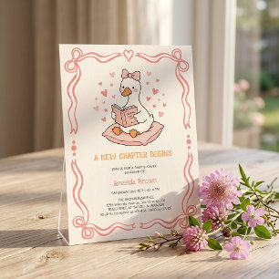 Een Nieuwe Hoofdstuk Begint Gans Roze Meisje Baby  Kaart