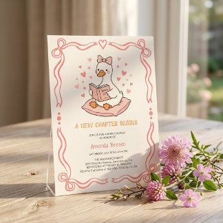 Een Nieuwe Hoofdstuk Begint Gans Roze Meisje Baby  Kaart