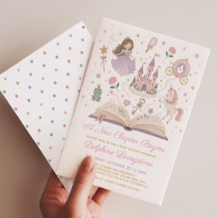 Een Nieuwe Hoofdstuk Begint: Princess Girl Baby Sh Kaart