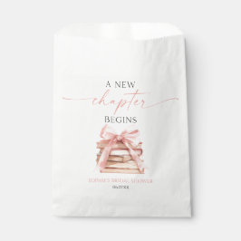 Een Nieuwe Hoofdstuk Begint Roze Strik Boeken Brui Bedankzakje
