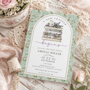 Een Nieuwe Hoofdstuk Bloem Boek Shabby Chic Baby B Kaart